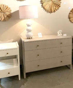 Made Goods New Arrivals Carrigan Dresser French Grey Vintage Faux Shagreen