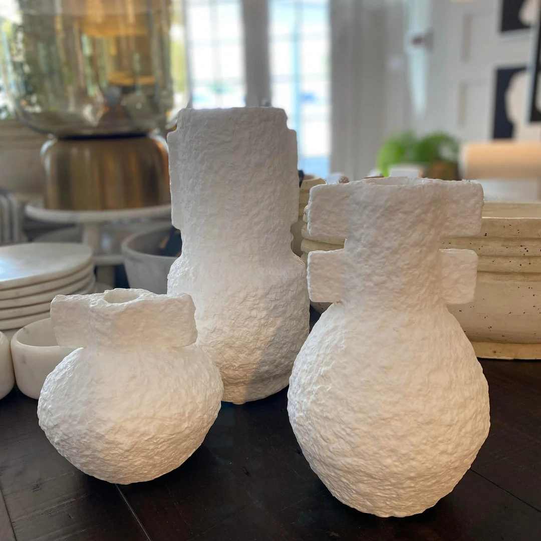Currey And Company Aegean White Vase Set New Arrivals 2 Currey And Company Aegean White Vase Set New Arrivals