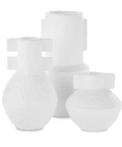 Currey And Company Aegean White Vase Set New Arrivals