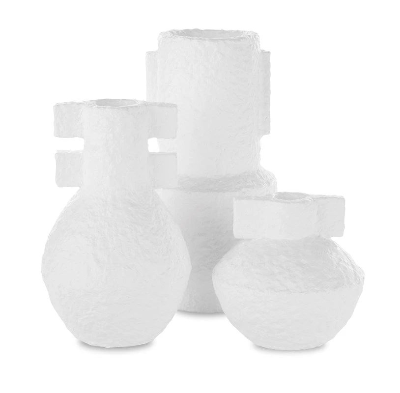 Currey And Company Aegean White Vase Set New Arrivals 1 Currey And Company Aegean White Vase Set New Arrivals