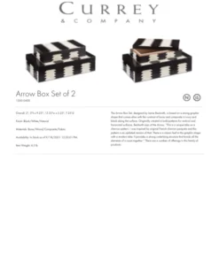 Currey And Company New Arrivals Arrow Box Set Of Two