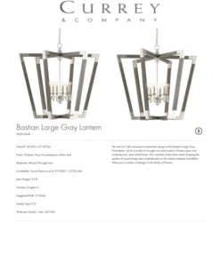Currey And Company Bastian Large Lantern Gray New Arrivals
