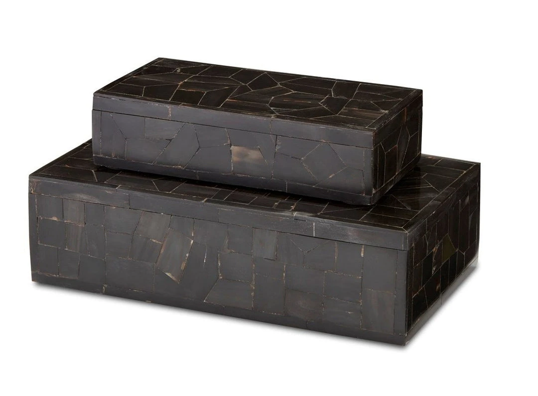 Currey And Company Black Bone Mosaic Box Set Of Two New Arrivals 1 Currey And Company Black Bone Mosaic Box Set Of Two New Arrivals