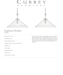 Currey And Company Brightman Pendant