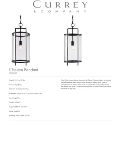 Currey And Company New Arrivals Chesten Pendant