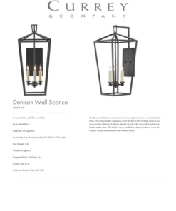 Currey And Company New Arrivals Denison Wall Sconce