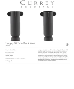Currey And Company Happy 40 Tube Vase Black New Arrivals 7 Currey And Company Happy 40 Tube Vase Black New Arrivals