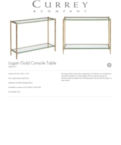 Currey And Company Logan Console Table Gold 7 Currey And Company Logan Console Table Gold