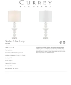 Currey And Company New Arrivals Sheba Table Lamp
