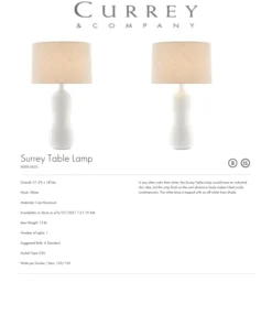 Currey And Company New Arrivals Surrey Table Lamp
