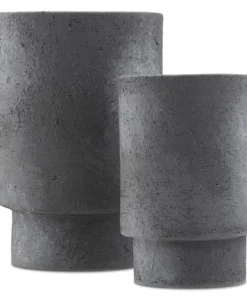 Currey And Company Tambora Vase Black Two Sizes