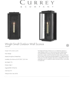 Currey And Company New Arrivals Tanzy Outdoor Sconce Small