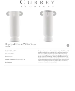 Currey And Company New Arrivals Happy 40 Tube Vase White 7 Currey And Company New Arrivals Happy 40 Tube Vase White