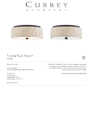 Currey And Company New Arrivals Tyrone Flush Mount 4 Currey And Company New Arrivals Tyrone Flush Mount