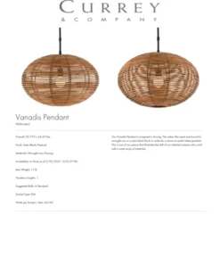 Currey And Company New Arrivals Vanadis Pendant