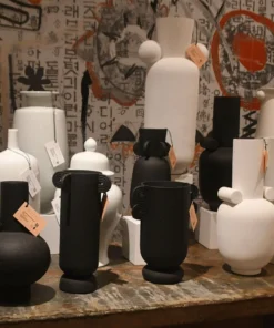 Currey And Company New Arrivals Happy 40 Straight Vase Black