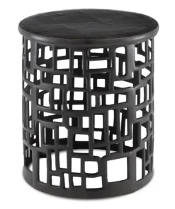 Currey And Company Wasi Accent Table Black