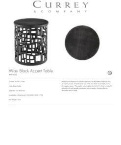 Currey And Company Wasi Accent Table Black 5 Currey And Company Wasi Accent Table Black