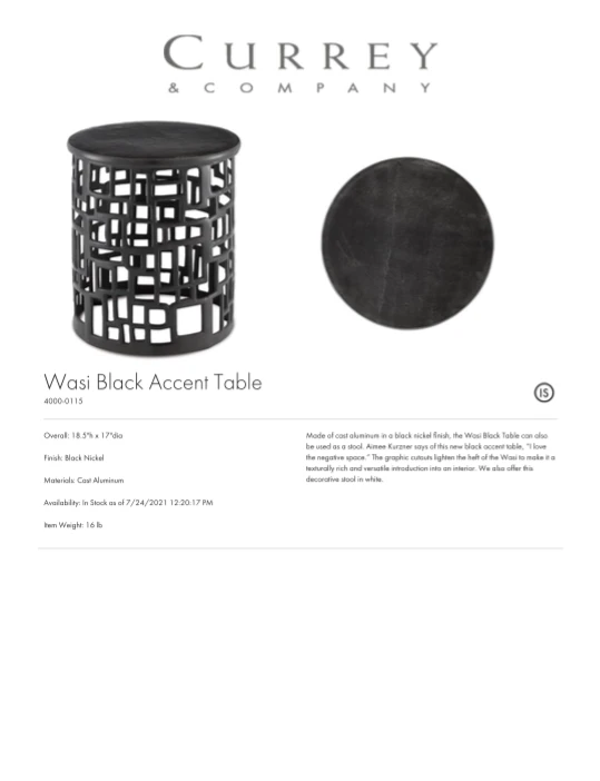 Currey And Company Wasi Accent Table Black 3 Currey And Company Wasi Accent Table Black