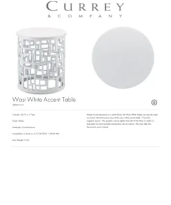 Currey And Company Wasi Accent Table White New Arrivals 5 Currey And Company Wasi Accent Table White New Arrivals