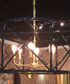 Worlds Away Zia Chandelier Navy