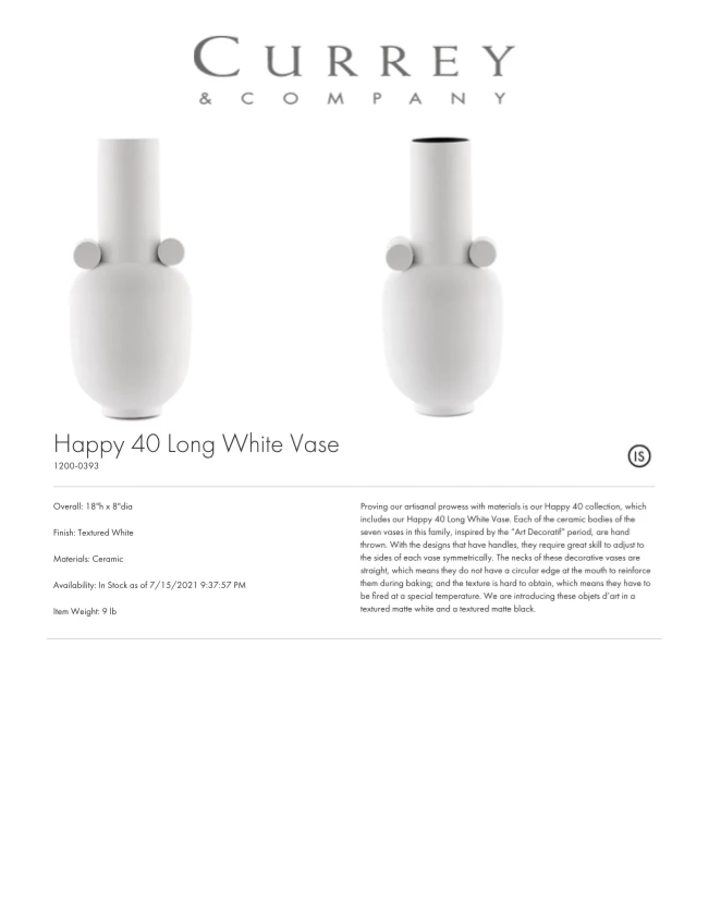 Currey And Company Happy 40 Long White Vase New Arrivals 3 Currey And Company Happy 40 Long White Vase New Arrivals