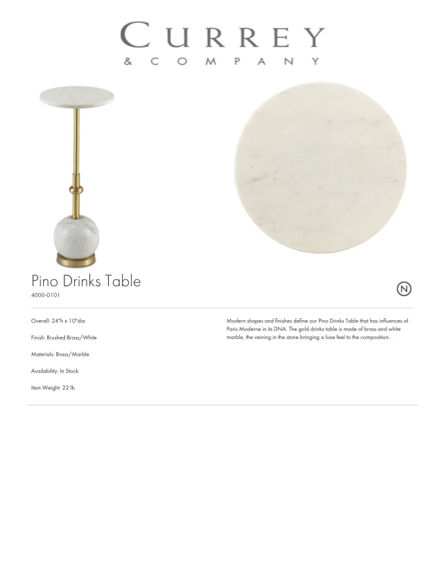 Currey And Company Pino Drinks Table 4 Currey And Company Pino Drinks Table