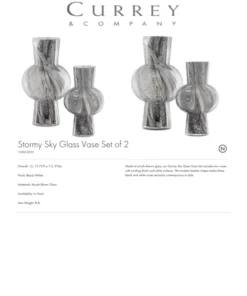 Currey And Company New Arrivals Stormy Sky Glass Vase Set Of Two 9 Currey And Company New Arrivals Stormy Sky Glass Vase Set Of Two
