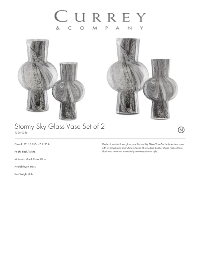 Currey And Company New Arrivals Stormy Sky Glass Vase Set Of Two 5 Currey And Company New Arrivals Stormy Sky Glass Vase Set Of Two