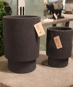 Currey And Company Tambora Vase Black Two Sizes