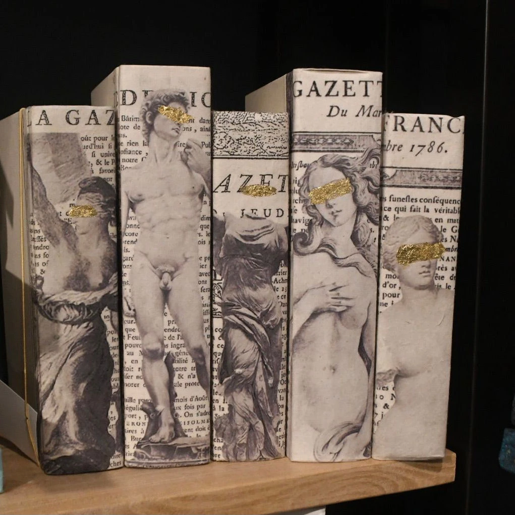 E Lawrence New Arrivals Gold Redaction Off White Book Set Of 5 2 E Lawrence New Arrivals Gold Redaction Off White Book Set Of 5