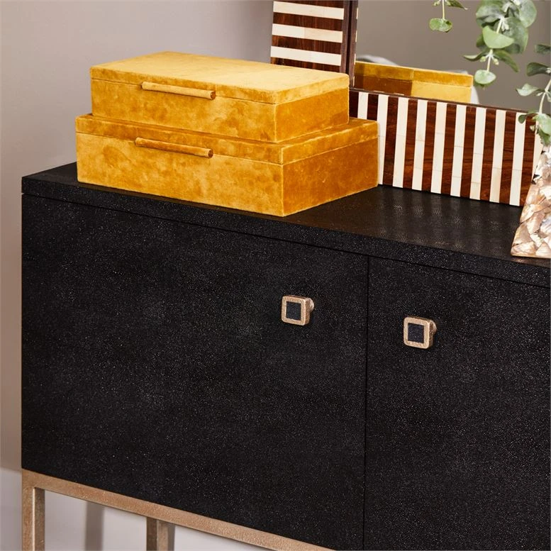 Made Goods Dallon 3 Door Buffet Black Shagreen And Silver Steel 2 Made Goods Dallon 3 Door Buffet Black Shagreen And Silver Steel