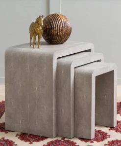 Made Goods Harlow Nesting Tables Cool Gray Faux Shagreen New Arrivals 6 Made Goods Harlow Nesting Tables Cool Gray Faux Shagreen New Arrivals