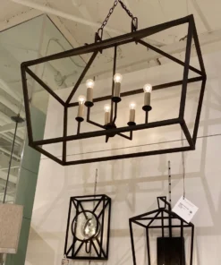 Currey And Company Denison Rectangular Lantern Black