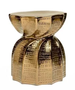 Made Goods Bea Stool Crackled Gold