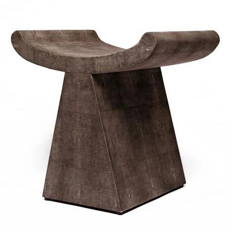 Made Goods Annika Stool Dark Mushroom Faux Shagreen 1 Made Goods Annika Stool Dark Mushroom Faux Shagreen