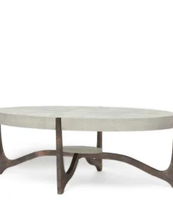 Made Goods New Arrivals Dexter Coffee Table Bronze And Sand Faux Shagreen