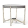 Made Goods New Arrivals Dexter Side Table Silver And Cool Gray Faux Shagreen