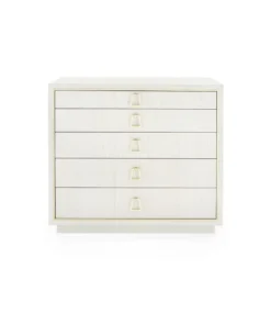 Bungalow 5 New Arrivals Parker Large 5 Drawer Chest Silver Lacquered Grasscloth 12 Bungalow 5 New Arrivals Parker Large 5 Drawer Chest Silver Lacquered Grasscloth