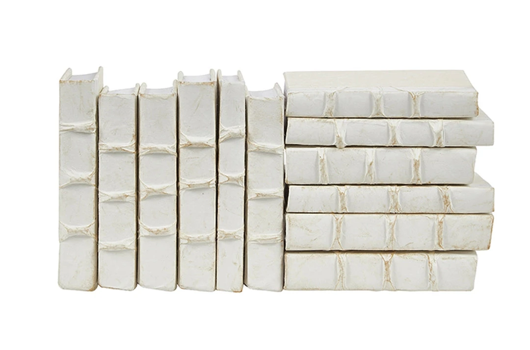 E Lawrence Antique White Parchment Minis Book Set Of 12 1 E Lawrence Antique White Parchment Minis Book Set Of 12