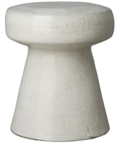 Emissary Mushroom Stool White Glaze New Arrivals
