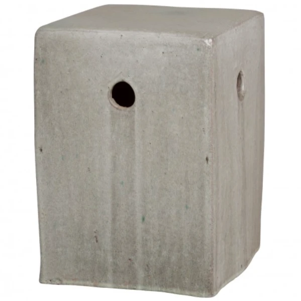 Emissary New Arrivals Square Stool Gray Glaze 1 Emissary New Arrivals Square Stool Gray Glaze