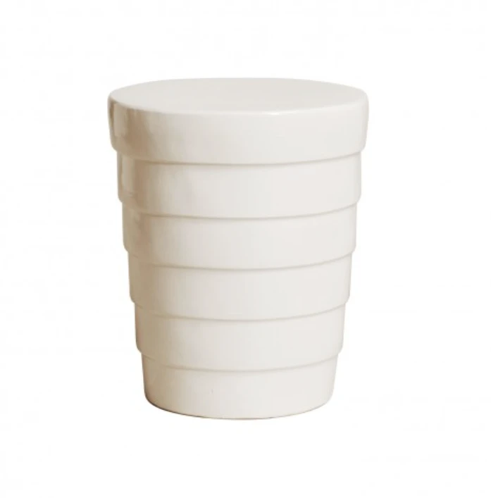 Emissary Terrace Garden Stool White Glaze 1 Emissary Terrace Garden Stool White Glaze