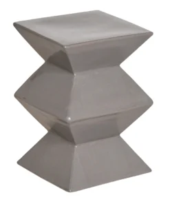 Emissary Zig Zag Stool Glossy Gray Glaze