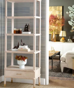 Bungalow 5 New Arrivals Bertram Etagere Bleached Cerused Oak