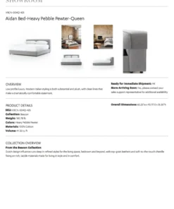 Four Hands Aidan Bed Pebble Pewter 22 Four Hands Aidan Bed Pebble Pewter