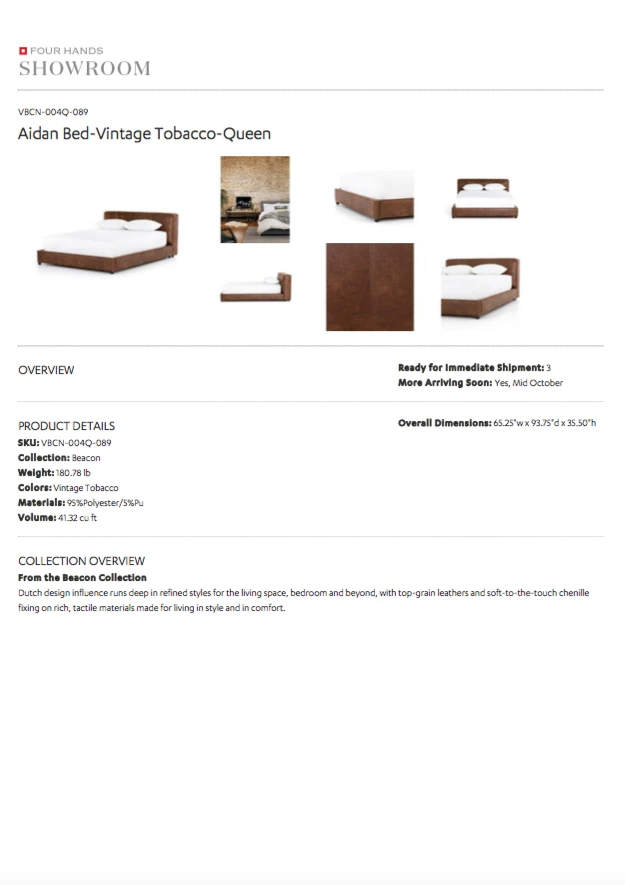 Four Hands Aidan Bed Vintage Tobacco New Arrivals 7 Four Hands Aidan Bed Vintage Tobacco New Arrivals