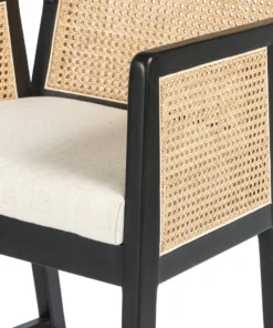 Four Hands Antonia Cane Bar Stool Brushed Ebony New Arrivals