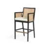Four Hands Antonia Cane Bar Stool Brushed Ebony New Arrivals
