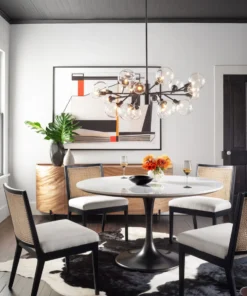 Four Hands Antonia Cane Armless Dining Chair Brushed Ebony New Arrivals